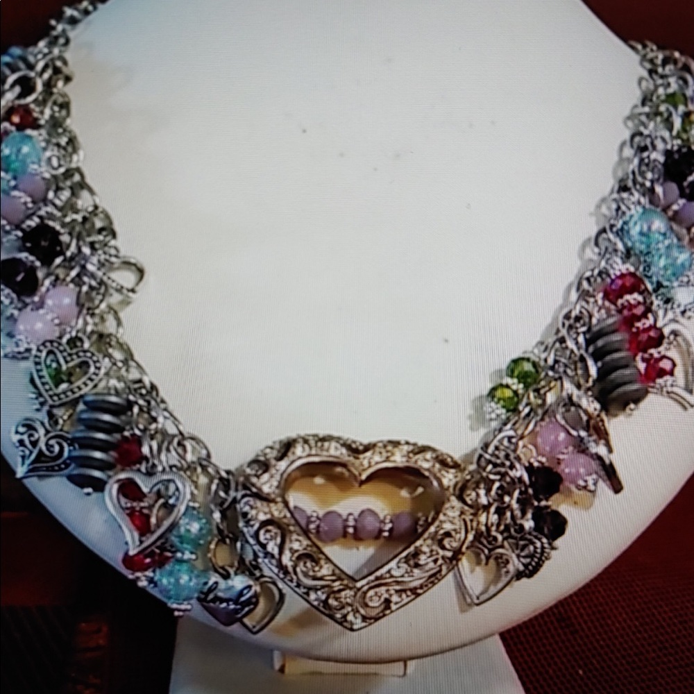 Beaded wonderland statement piece necklace